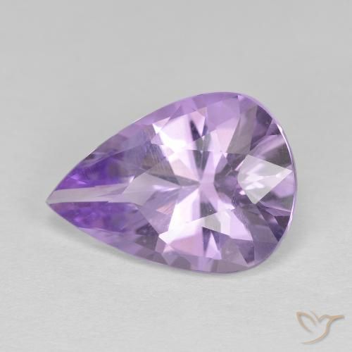 3.86カラットの天然Medium Light-Violetアメジスト、洋梨の形、VVS-VS