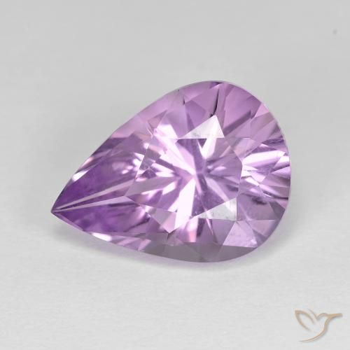 4.47ct 天然 ミディアムバイオレット アメジスト, 洋梨の形, VVS