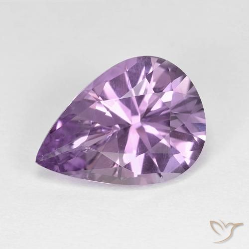 4.03ct 天然 ピンクがかったバイオレット アメジスト, 洋梨の形, VVS