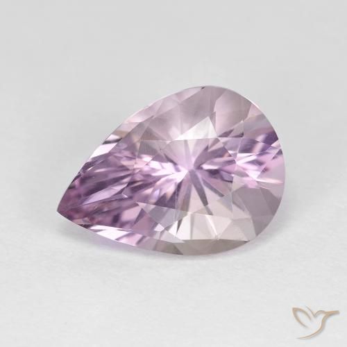 3.20ct 天然 薄いピンクバイオレット アメジスト, 洋梨の形, VVS