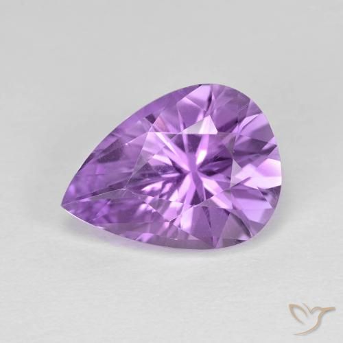 2.96ct 天然 ミディアムバイオレット アメジスト, 洋梨の形, VVS