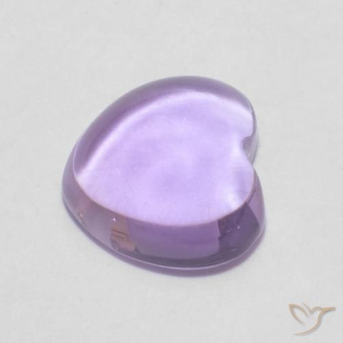 0.88カラットの天然Medium Light-Violetアメジスト、心臓、透明