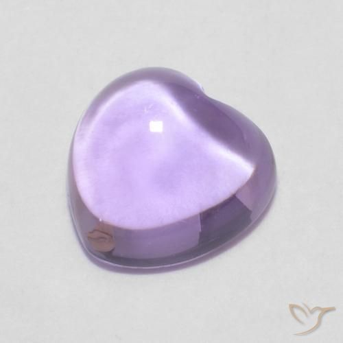 0.88カラットの天然Medium Light-Violetアメジスト、心臓、透明