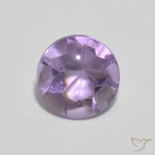 0.84ct 天然 ライトバイオレット アメジスト, ラウンド, 透明