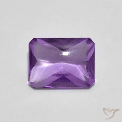 1.35ct 天然 濃い紫 アメジスト, エメラルドカット, 透明