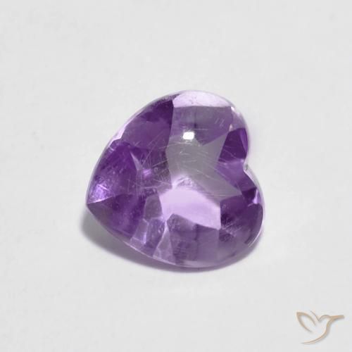 0.89ct 天然 ディープバイオレット アメジスト, 心臓, 透明