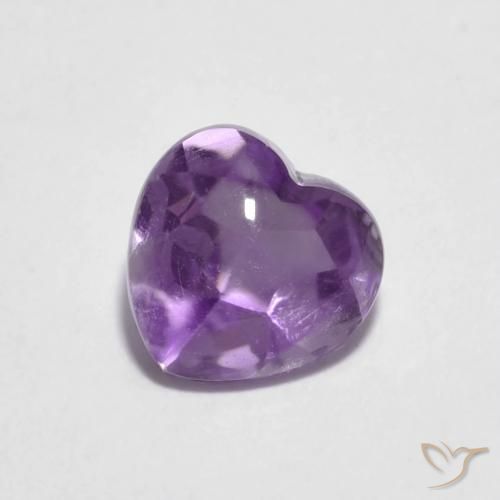 0.92ct 天然 ミディアムバイオレット アメジスト, 心臓, 透明