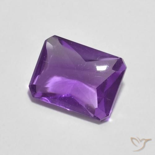 1.34カラットの天然Medium Dark-Violetアメジスト、八角形 / エメラルドカット、透明