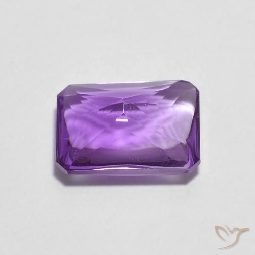 1.34カラットの天然Medium Dark-Violetアメジスト、八角形 / エメラルドカット、透明
