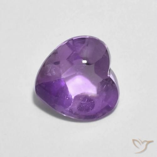 0.84ct 天然 パープルがかったバイオレット アメジスト, 心臓, 透明