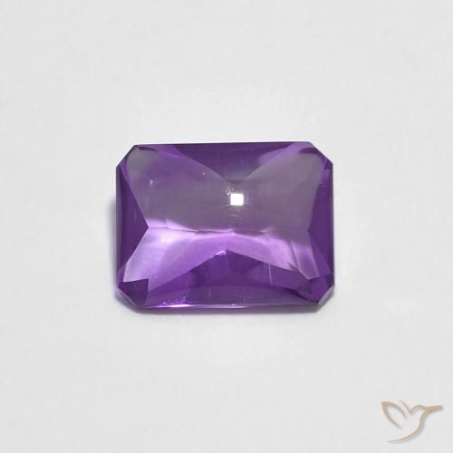1.32ct 天然 パープルがかったバイオレット アメジスト, エメラルドカット, 透明