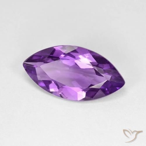 3.14カラットの天然Medium Dark-Violetアメジスト、マーキーズ、VVS