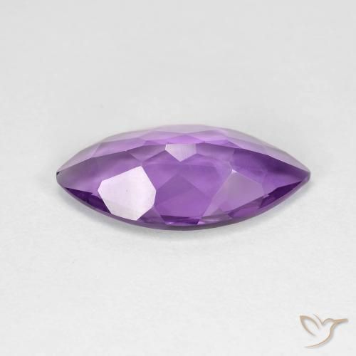 3.14カラットの天然Medium Dark-Violetアメジスト、マーキーズ、VVS