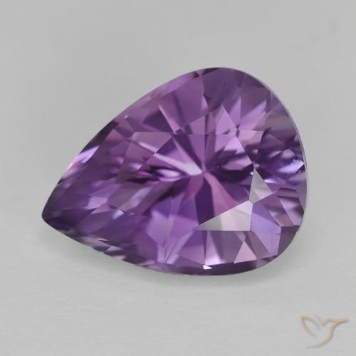 4.74ct 天然 Medium Light Purplish-Violet アメジスト, 洋梨の形, VVS
