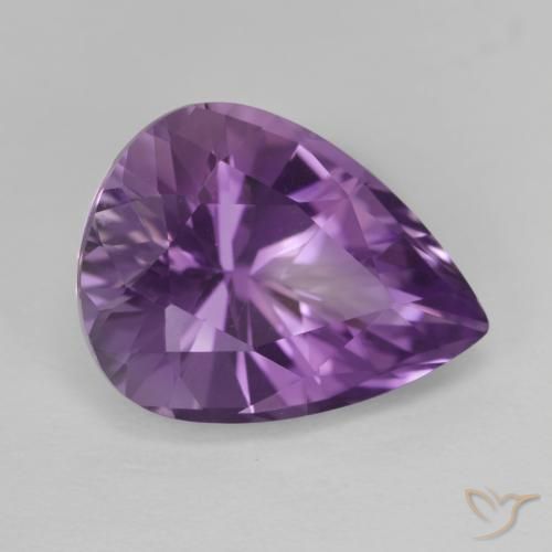 4.74カラットの天然Medium Light Purplish-Violetアメジスト、洋梨の形、VVS
