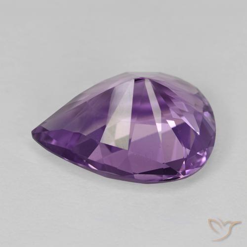 4.74カラットの天然Medium Light Purplish-Violetアメジスト、洋梨の形、VVS