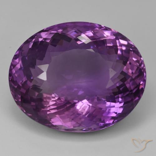 98.10ct 天然 ミディアムバイオレット アメジスト, 楕円形, IF