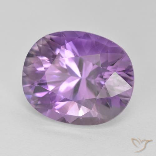 9.17カラットの天然Medium Light Purplish-Violetアメジスト、楕円形、VS