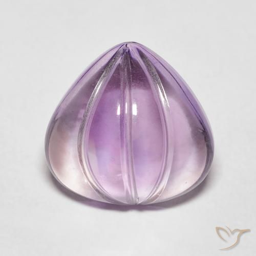 4.11ct 天然 サングリアバイオレット アメジスト, 洋梨の形, 透明