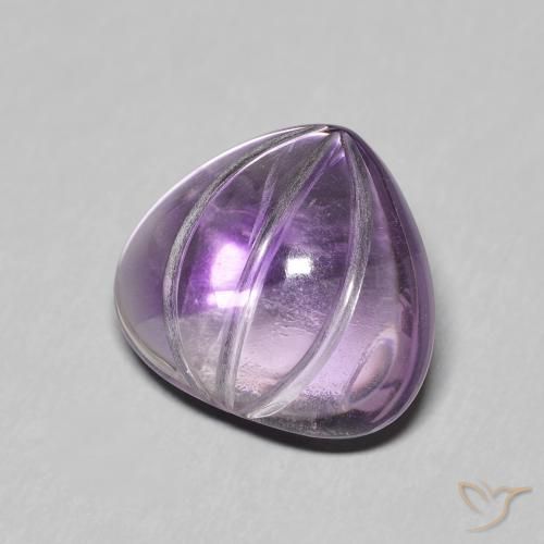 5.56カラットの天然Medium Light Purplish-Violetアメジスト、洋梨の形、透明
