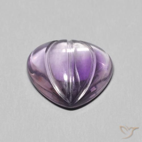 5.56カラットの天然Medium Light Purplish-Violetアメジスト、洋梨の形、透明
