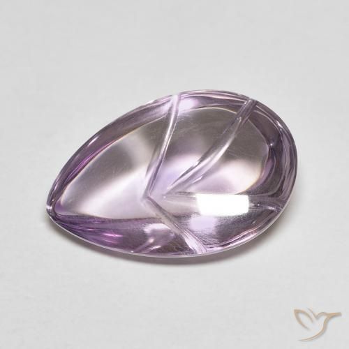 7.22ct 天然 薄いミディアムバイオレット アメジスト, 洋梨の形, 透明