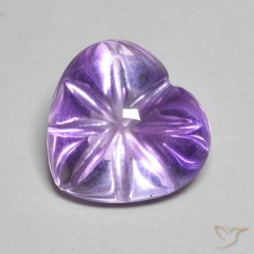 3.90ct 天然 濃い紫の色合い アメジスト, 心臓, 透明