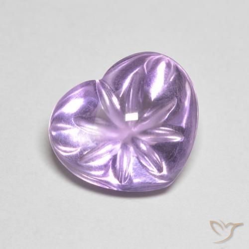 4.57ct 天然 濃いアイリスバイオレット アメジスト, 心臓, 透明