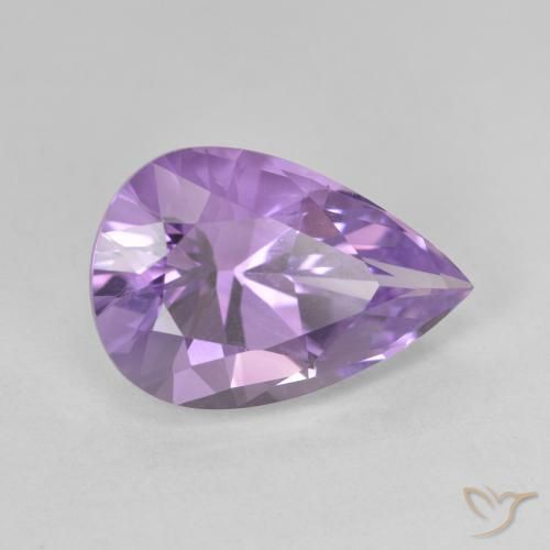 4.86カラットの天然Medium Light Purplish-Violetアメジスト、洋梨の形、VVS