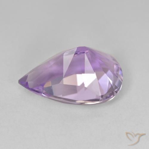 4.86カラットの天然Medium Light Purplish-Violetアメジスト、洋梨の形、VVS