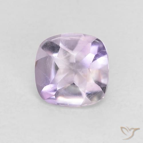 0.51ct 天然 薄いアイリスバイオレット アメジスト, クッション, 透明