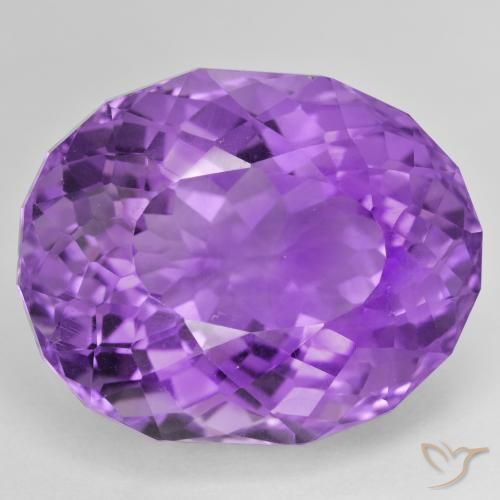 44.60ct 天然 鮮やかなバイオレット アメジスト, 楕円形, VVS