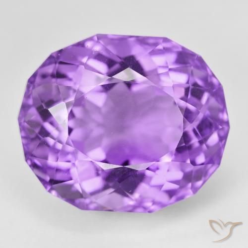 24.84ct 天然 鮮やかなバイオレット アメジスト, 楕円形, VVS-VS