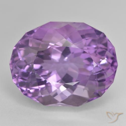 31.42ct 天然 薄いミディアムバイオレット アメジスト, 楕円形, VVS