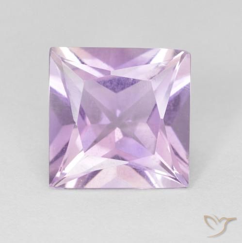 2.08ct 天然 薄いピンクがかった紫 アメジスト, 四角形, VS