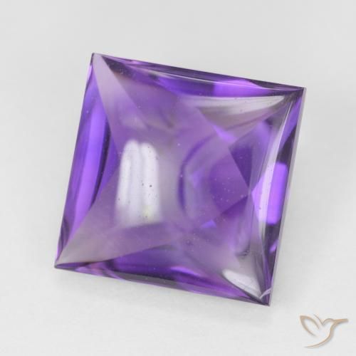 4.10カラットの天然Medium Light-Violetアメジスト、四角形、透明