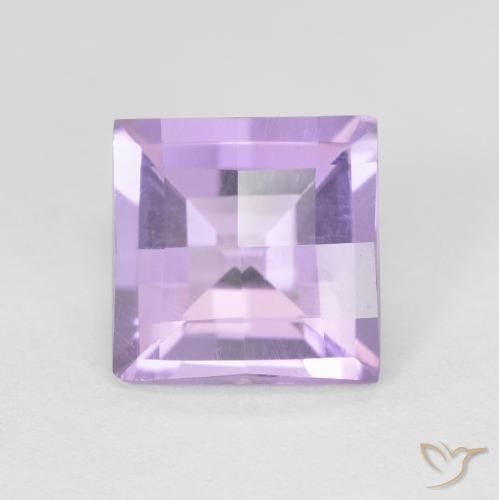 1.38ct 天然 薄いピンクがかった紫 アメジスト, 四角形, VVS-VS