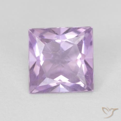 1.06ct 天然 薄いピンクがかった紫 アメジスト, 四角形, VS
