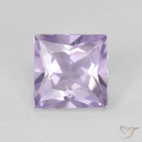 0.66ct 天然 ライトバイオレット アメジスト, 四角形, VVS-VS