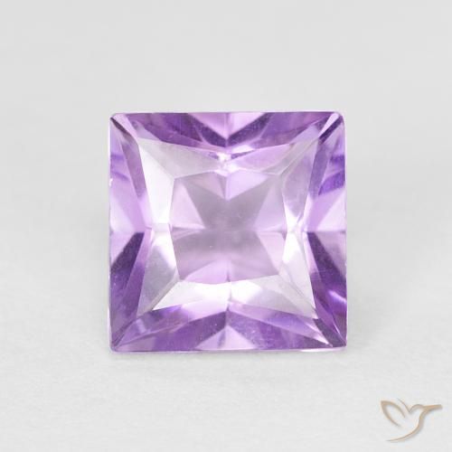 1.08ct 天然 ピンクがかったアイリスバイオレット アメジスト, 四角形, VVS