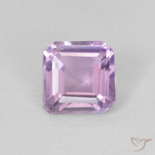 0.65ct 天然 ピンクがかったバイオレット アメジスト, エメラルドカット, VS