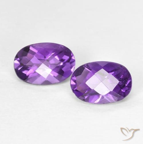 0.87ctw 天然 Medium Dark-Violet アメジスト, 楕円形, VVS-VS