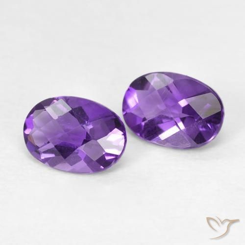 0.82ctw 天然 Medium Light-Violet アメジスト, 楕円形, VVS