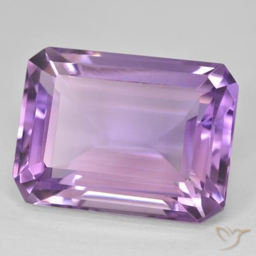 23.96カラットの天然Medium Light Purplish-Violetアメジスト、八角形 / エメラルドカット、VVS