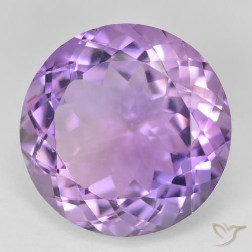 26.41カラットの天然Medium Light Purplish-Violetアメジスト、ラウンド、VVS