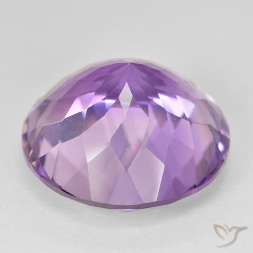 26.41カラットの天然Medium Light Purplish-Violetアメジスト、ラウンド、VVS