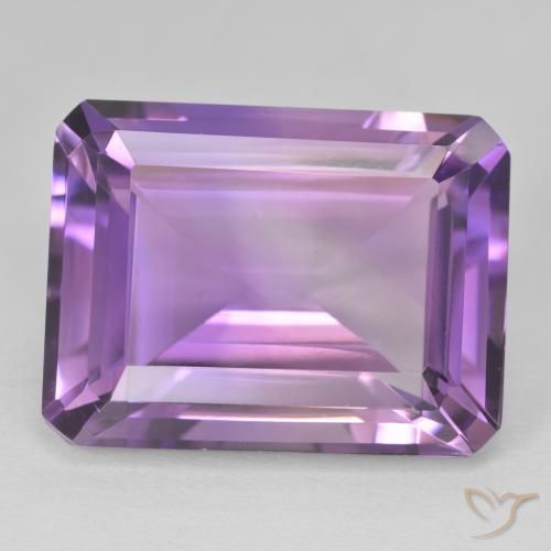 21.90カラットの天然Medium Light Purplish-Violetアメジスト、八角形 / エメラルドカット、VVS