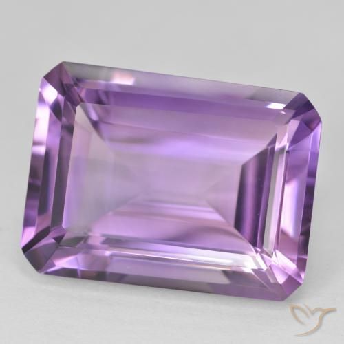 20.89カラットの天然Medium Light Purplish-Violetアメジスト、八角形 / エメラルドカット、VVS