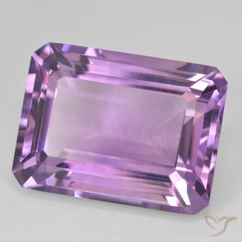 22.46カラットの天然Medium Light Purplish-Violetアメジスト、八角形 / エメラルドカット、VVS