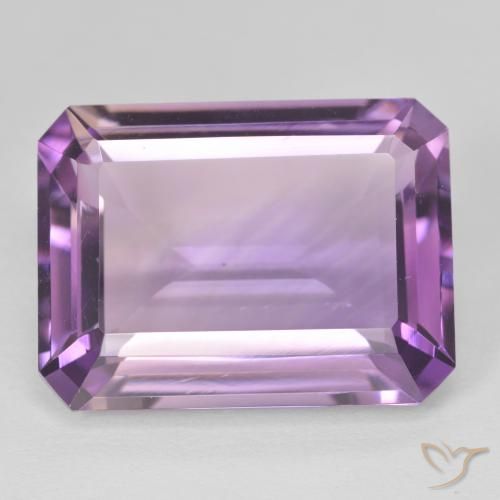 20.24カラットの天然Medium Light Purplish-Violetアメジスト、八角形 / エメラルドカット、VVS
